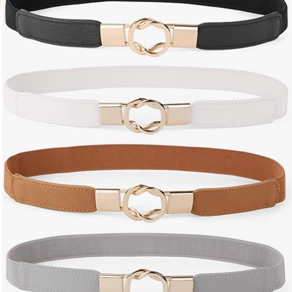 Women Skinny Belt for Dresses Retro Stretch Ladies Waist Belt Plus Size Set of 4 main image 6